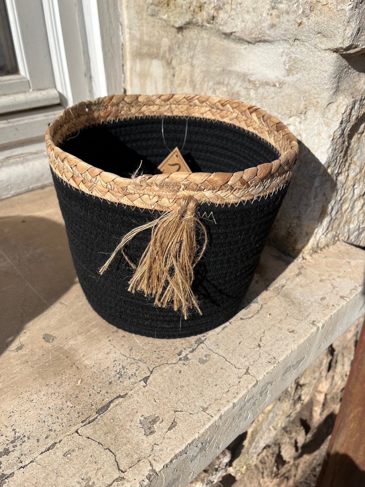 Cache pot noir et beige