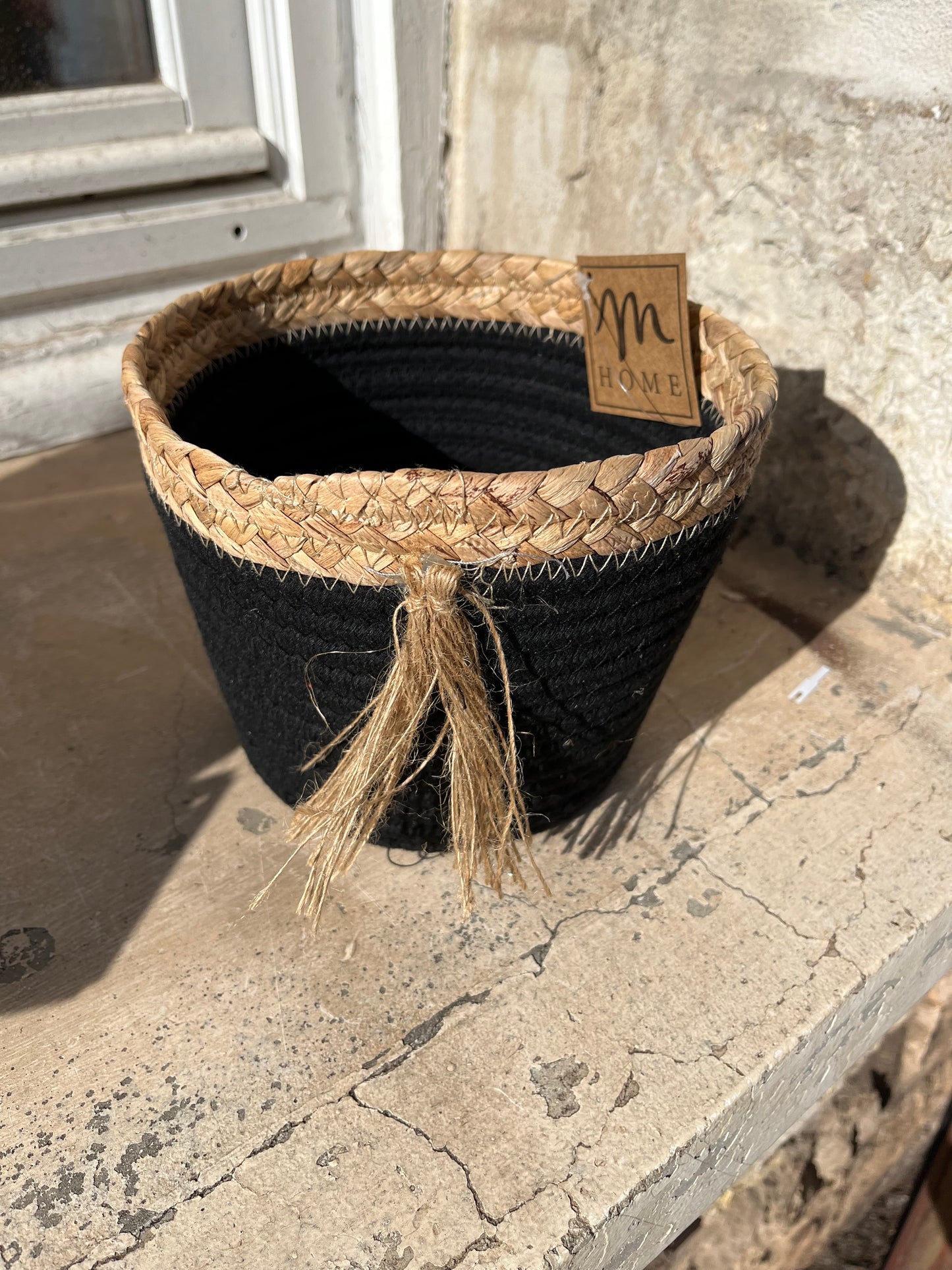 Cache pot noir et beige