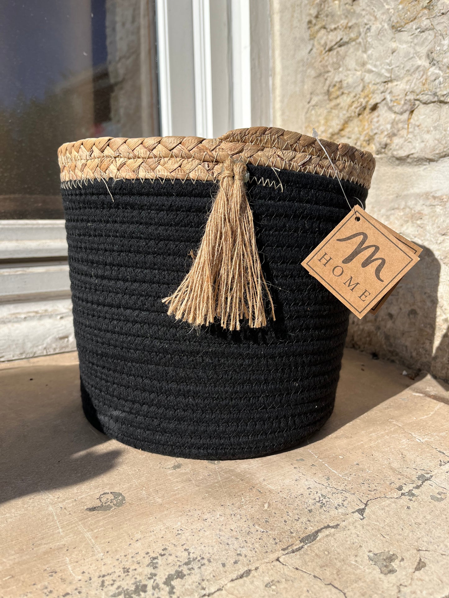 Cache pot noir et beige
