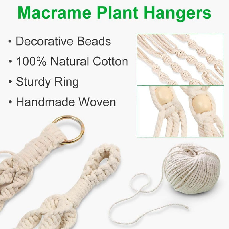 Suspension pour pot en Macramé tissé