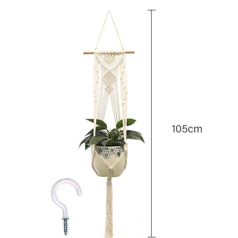 Suspension pour pot en Macramé tissé