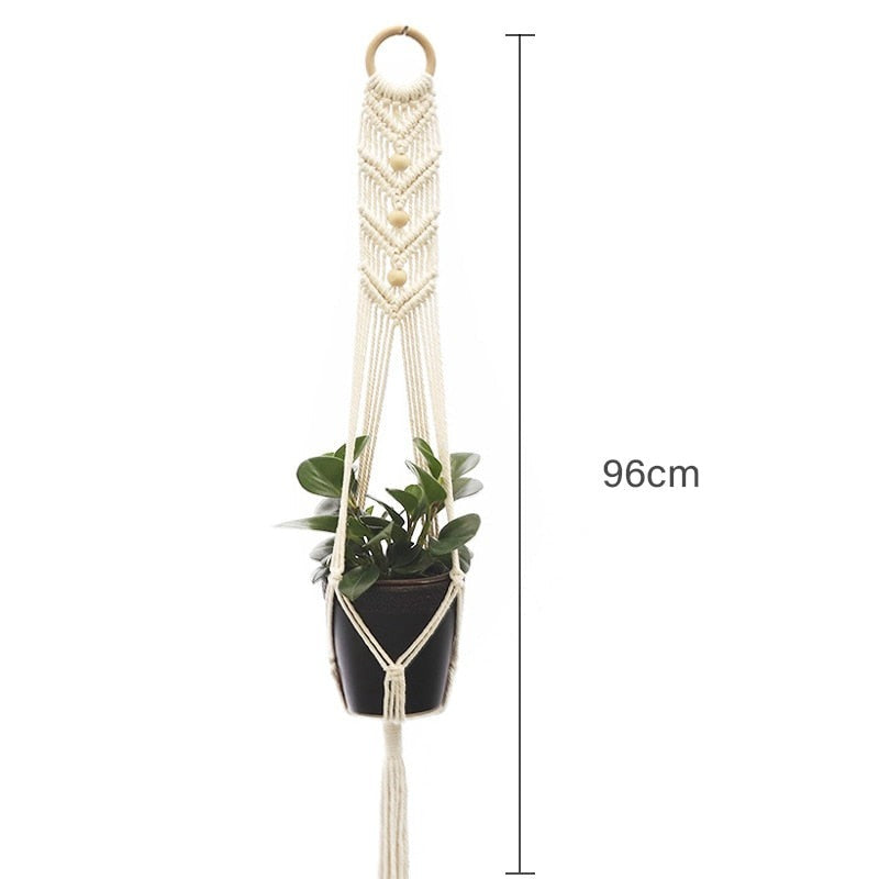 Suspension pour pot en Macramé tissé