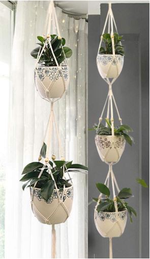 Suspension en Macramé pour plusieurs pots