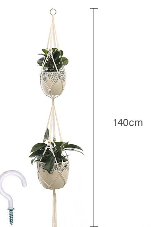 Suspension en  Macramé pour plusieurs pots