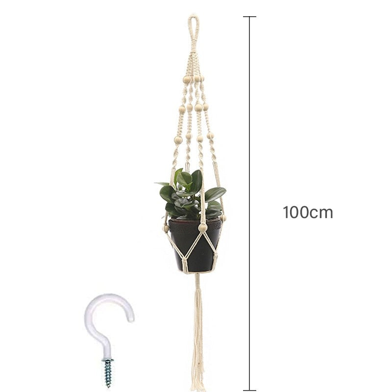 Suspension pour pot en Macramé