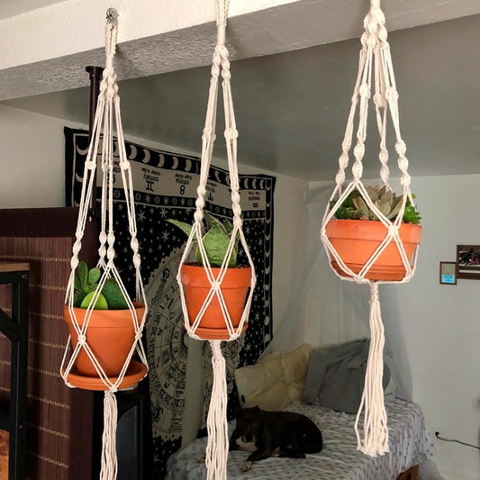 Suspension pour pot en Macramé