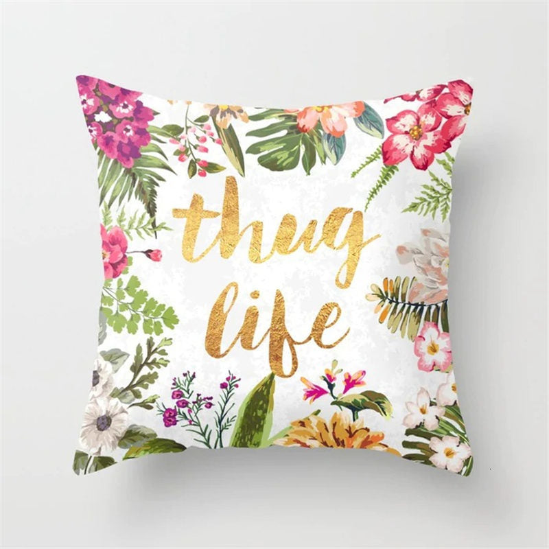 Housse de coussin floral - Thug Life