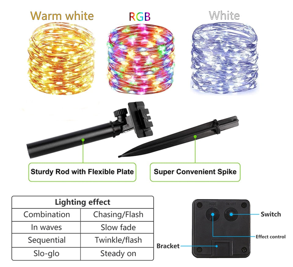 Guirlande solaire lumineuse - Microled